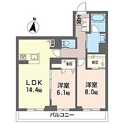 リン 00202 2階2LDKの間取り