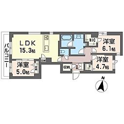 シャーメゾンステージ浦和常盤 3LDKの間取図画像