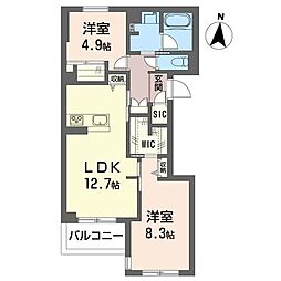 ラ グランドゥール サンク 2LDKの間取図画像