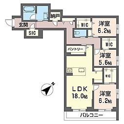 WithPlus浦和美園EastA 3LDKの間取図画像