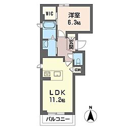 PreciousEast 1LDKの間取図画像
