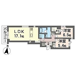 シャーメゾンステージ浦和常盤 2LDKの間取図画像