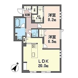 テレノ・エレヴァド 2LDKの間取図画像