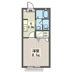 サニーコートダイドーＣ 2階1Kの間取り