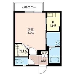 サニーベルジュ 1Kの間取図画像