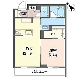 クレバス 1LDKの間取図画像