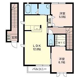 カーネーションD 2LDKの間取図画像