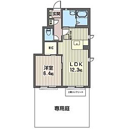 メゾン・ソレイユC 1LDKの間取図画像