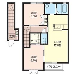 メルベイユB 2LDKの間取図画像