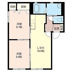 シャーメゾンＡ 1階2LDKの間取り
