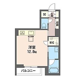 CRESTTOWN新都心 ワンルームの間取図画像