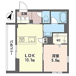 リトルベアー 1LDKの間取図画像