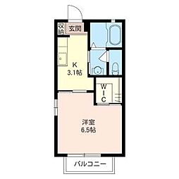 エレガントハイツ 1Kの間取図画像