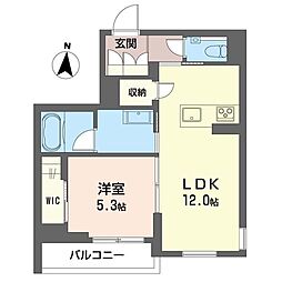 グレイスIII 1LDKの間取図画像
