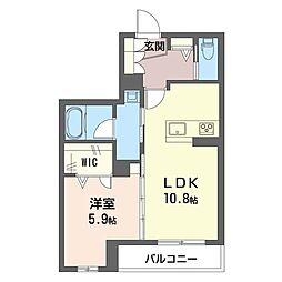 シャルマン　レジデンス 1階1LDKの間取り