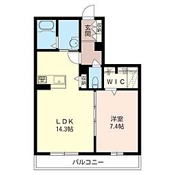 CradleA 1LDKの間取図画像