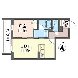 ヴィラ ヨシダ 1LDKの間取図画像