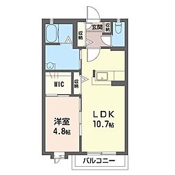 エスパシオA 1LDKの間取図画像