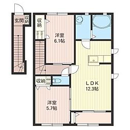 エミネンスコートE 2LDKの間取図画像