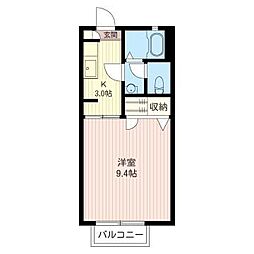 アンブル 1Kの間取図画像
