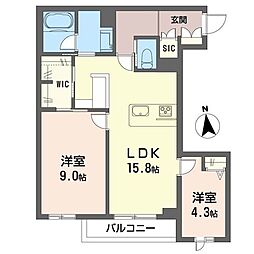 グラン 和 2LDKの間取図画像