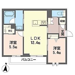 メゾン ド ソラーナ 2LDKの間取図画像