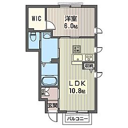 ラフォーレ向日葵 1LDKの間取図画像
