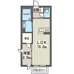 ジェム・ヴィオーラA 1LDKの間取図画像