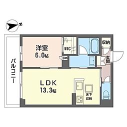 レザレII 00103 1階1LDKの間取り
