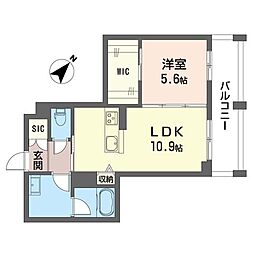 エクレート 1LDKの間取図画像