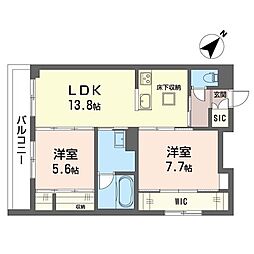 エクレート 2LDKの間取図画像