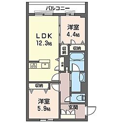 エム フェリス 2LDKの間取図画像