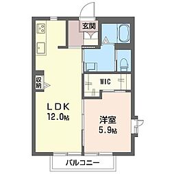 グランヴィル1番館 1LDKの間取図画像