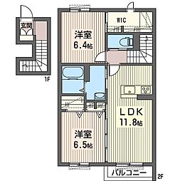 ウノ・フォレナ 2LDKの間取図画像