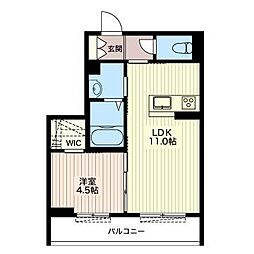 ブルーメ 1LDKの間取図画像