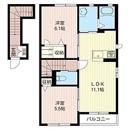 エスト・ルミエール 2LDKの間取図画像