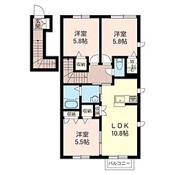 ライラックYS 3LDKの間取図画像