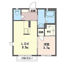 インペリアルA 1LDKの間取図画像