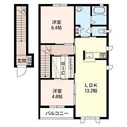 モデラード2 2LDKの間取図画像