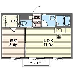 オリエンタルB 1LDKの間取図画像