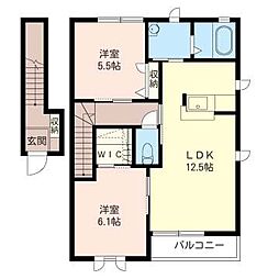 アクアコートA 2LDKの間取図画像