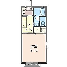 セピアコートL 1Kの間取図画像