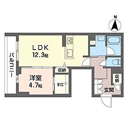 プリムローズ 1LDKの間取図画像