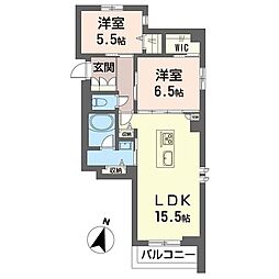 グラン・アルチェ 2LDKの間取図画像