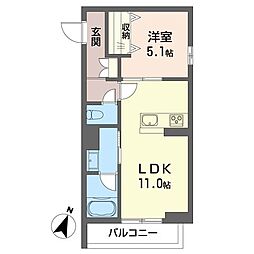 ルーエ与野 1LDKの間取図画像