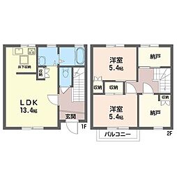 リヴェール湘南 2SLDKの間取図画像