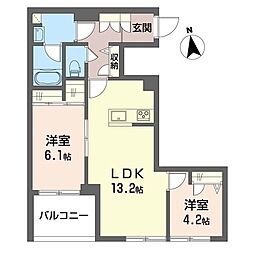 シャーメゾン湘南茅ヶ崎香川 2LDKの間取図画像