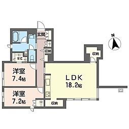 シャローム茅ヶ崎 2LDKの間取図画像