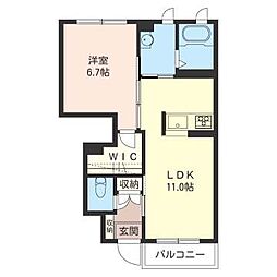 セレッソC 1LDKの間取図画像
