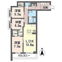 シャーメゾン ヴィータ 3LDKの間取図画像